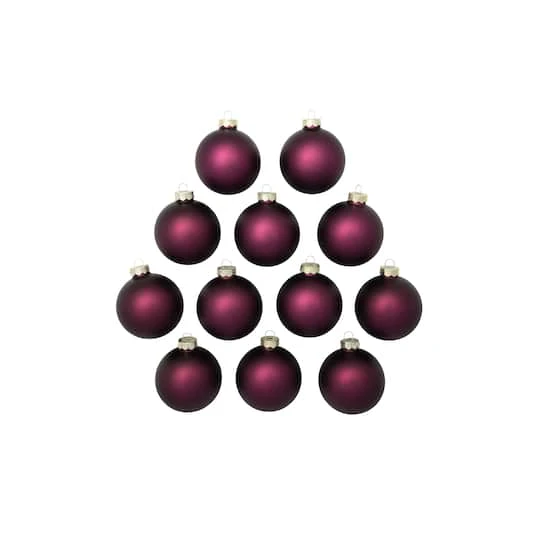 Whitehurst 12ct. 2.75" Matte Glass Ball Ornaments Purple Matte 5 Whitehurst 12ct. 2.75" Matte Glass Ball Ornaments Purple Matte - Image 3