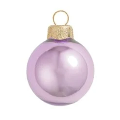 Whitehurst 8ct. 3.25" Pearl Glass Ornaments Purple Pearl -Holiday Glow D385095S 1 1