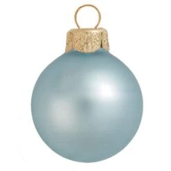 Whitehurst 8ct. 3.25" Matte Glass Ball Ornaments Baby Blue Matte