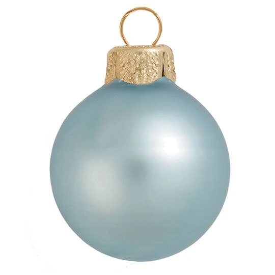 Whitehurst 6ct. 4" Matte Glass Ball Ornaments Baby Blue Matte 4 Whitehurst 6ct. 4" Matte Glass Ball Ornaments Baby Blue Matte - Image 2