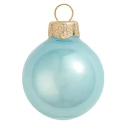 Whitehurst 12ct. 2.75" Pearl Glass Ball Ornaments Baby Blue Pearl