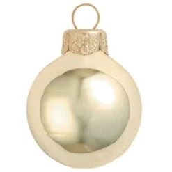Whitehurst 8ct. 3.25" Shiny Glass Ball Ornaments Champagne Shiny 5 Whitehurst 8ct. 3.25" Shiny Glass Ball Ornaments Champagne Shiny -Holiday Glow D385132S 1 1