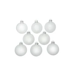 Whitehurst 8ct. 3.5" Clear Glass Ball Ornaments -Holiday Glow D385141S 12
