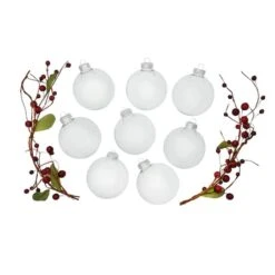 Whitehurst 8ct. 3.5" Clear Glass Ball Ornaments -Holiday Glow D385141S 13