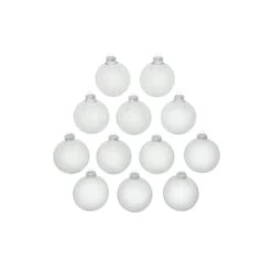 Whitehurst 12ct. 3" Clear Glass Ball Ornaments -Holiday Glow D385143S 12