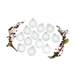Whitehurst 12ct. 3" Clear Glass Ball Ornaments -Holiday Glow D385143S 13