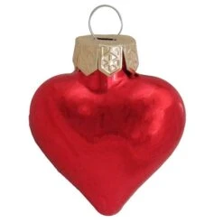 Whitehurst 56ct. 2" Shiny Red Glass Heart Ornaments