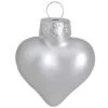 Whitehurst 56ct. 2" Matte Silver Glass Heart Ornaments 2 Whitehurst 56ct. 2" Matte Silver Glass Heart Ornaments -Holiday Glow D385155S 1