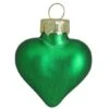 Whitehurst 56ct. 2" Matte Green Glass Heart Ornaments -Holiday Glow D385159S 1