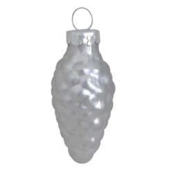 Whitehurst 56ct. 2" Matte Silver Glass Pinecone Ornaments
