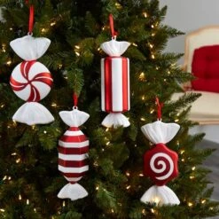 4ct. 12" Shatterproof Jumbo Candy Cane Christmas Ornaments -Holiday Glow D479030S 7