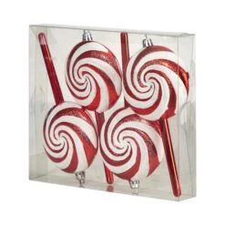 4ct. 7" Shatterproof Christmas Candy Cane Deluxe Ornaments 14 4ct. 7" Shatterproof Christmas Candy Cane Deluxe Ornaments -Holiday Glow D479031S 5