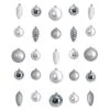 23ct. Silver Shatterproof Lux Christmas Ornament Set -Holiday Glow D479034S 1