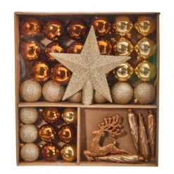 40ct. Gold Shatterproof Lux Christmas Ornament Set -Holiday Glow D479035S 3