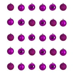 30ct. 2.5" Pink Shatterproof Christmas Ornaments 8 30ct. 2.5" Pink Shatterproof Christmas Ornaments -Holiday Glow D479038S 1 1