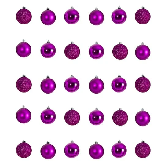 30ct. 2.5" Pink Shatterproof Christmas Ornaments 4 30ct. 2.5" Pink Shatterproof Christmas Ornaments - Image 2