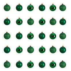 30ct. 2.5" Green Shatterproof Christmas Ornaments