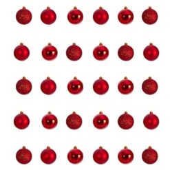 30ct. 2.5" Red Shatterproof Christmas Ornaments 8 30ct. 2.5" Red Shatterproof Christmas Ornaments -Holiday Glow D479040S 1 1