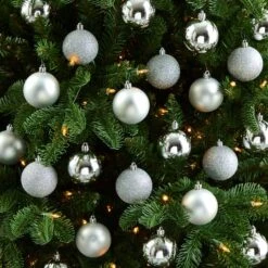 30ct. 2.5" Silver Shatterproof Christmas Ornaments -Holiday Glow D479041S 4