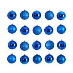 20ct. 3" Blue Shatterproof Christmas Ornaments 8 20ct. 3" Blue Shatterproof Christmas Ornaments -Holiday Glow D479044S 1 1