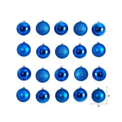 20ct. 3" Blue Shatterproof Christmas Ornaments 9 20ct. 3" Blue Shatterproof Christmas Ornaments -Holiday Glow D479044S 2
