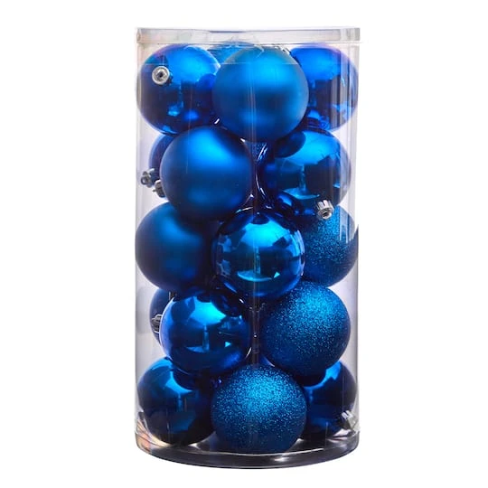 20ct. 3" Blue Shatterproof Christmas Ornaments 6 20ct. 3" Blue Shatterproof Christmas Ornaments - Image 4