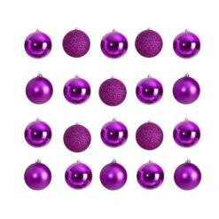 20ct. 3" Pink Shatterproof Christmas Ornaments 8 20ct. 3" Pink Shatterproof Christmas Ornaments -Holiday Glow D479045S 1 1