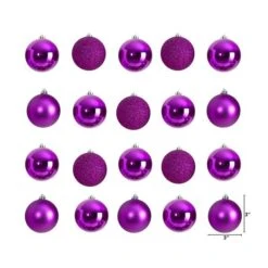 20ct. 3" Pink Shatterproof Christmas Ornaments 9 20ct. 3" Pink Shatterproof Christmas Ornaments -Holiday Glow D479045S 2