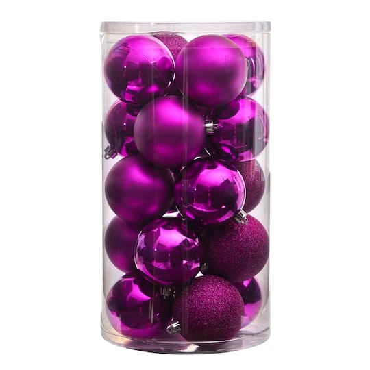 20ct. 3" Pink Shatterproof Christmas Ornaments 6 20ct. 3" Pink Shatterproof Christmas Ornaments - Image 4