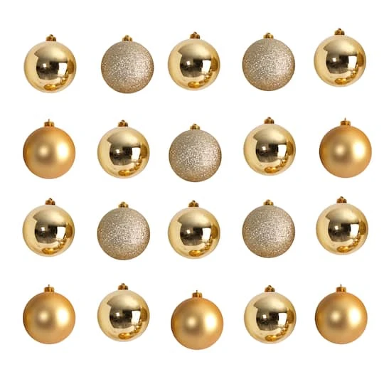20ct. 3" Gold Shatterproof Christmas Ornaments 4 20ct. 3" Gold Shatterproof Christmas Ornaments - Image 2