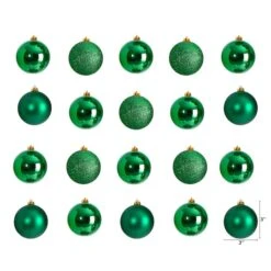 20ct. 3" Green Shatterproof Christmas Ornaments 9 20ct. 3" Green Shatterproof Christmas Ornaments -Holiday Glow D479047S 2