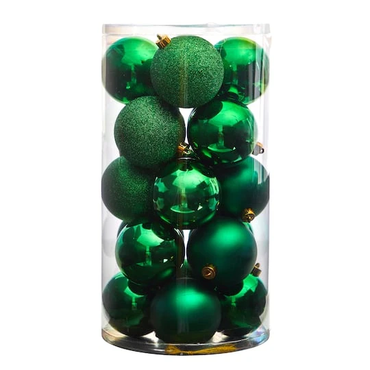 20ct. 3" Green Shatterproof Christmas Ornaments 6 20ct. 3" Green Shatterproof Christmas Ornaments - Image 4