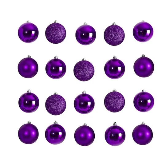 20ct. 3" Purple Shatterproof Christmas Ornaments 3 20ct. 3" Purple Shatterproof Christmas Ornaments