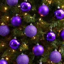 20ct. 3" Purple Shatterproof Christmas Ornaments 11 20ct. 3" Purple Shatterproof Christmas Ornaments -Holiday Glow D479048S 4