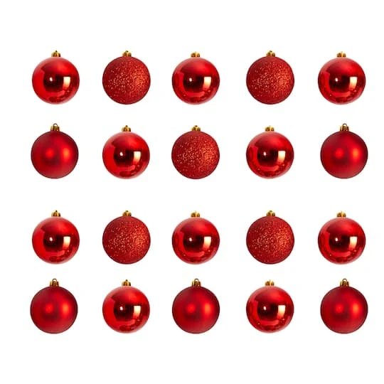 20ct. 3" Red Shatterproof Christmas Ornaments 4 20ct. 3" Red Shatterproof Christmas Ornaments - Image 2