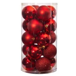 20ct. 3" Red Shatterproof Christmas Ornaments 10 20ct. 3" Red Shatterproof Christmas Ornaments -Holiday Glow D479049S 3