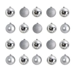 20ct. 3" Silver Shatterproof Christmas Ornaments 8 20ct. 3" Silver Shatterproof Christmas Ornaments -Holiday Glow D479050S 1 1