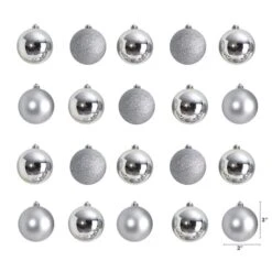 20ct. 3" Silver Shatterproof Christmas Ornaments 9 20ct. 3" Silver Shatterproof Christmas Ornaments -Holiday Glow D479050S 2