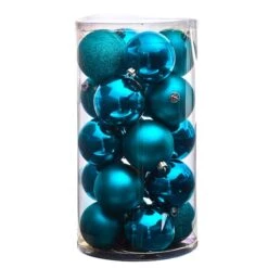 20ct. 3" Teal Shatterproof Christmas Ornaments -Holiday Glow D479051S 3