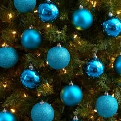 20ct. 3" Teal Shatterproof Christmas Ornaments -Holiday Glow D479051S 4