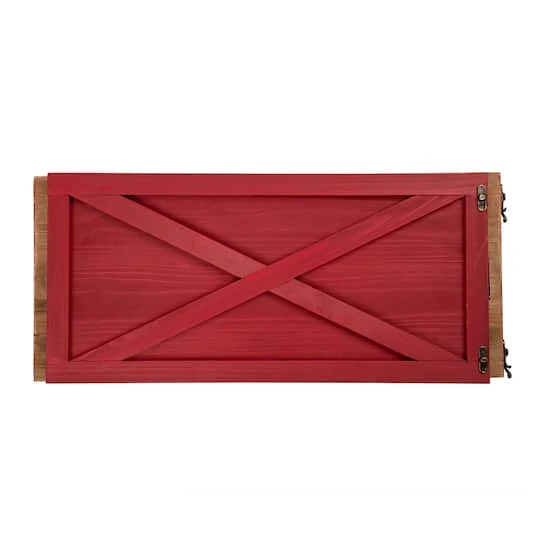 Glitzhome® 26" Red Wooden Tree Collar 10 Glitzhome® 26" Red Wooden Tree Collar - Image 8