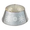 Glitzhome® Silver 26" LED Snowflake Cutout Metal Tree Collar