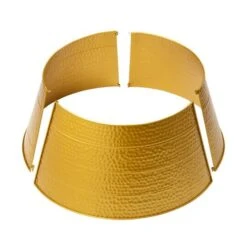 Glitzhome® 26" Hammered Metal Tree Collar Gold -Holiday Glow D479551S 7