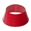 Glitzhome® 22" Hammered Metal Tree Collar Red -Holiday Glow D479552S 1