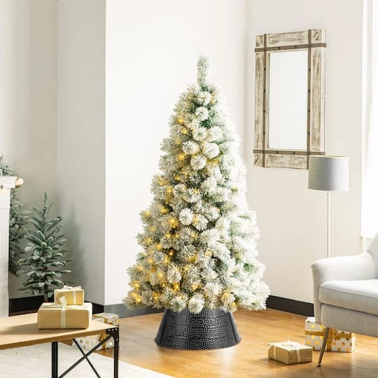 Glitzhome® 22" Hammered Metal Tree Collar Black 9 Glitzhome® 22" Hammered Metal Tree Collar Black - Image 7