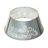 Glitzhome® Silver 22" LED Merry Christmas Cutout Metal Tree Collar 2 Glitzhome® Silver 22" LED Merry Christmas Cutout Metal Tree Collar -Holiday Glow D479559S 1