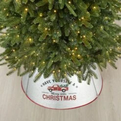 Glitzhome® Silver 26" Truck Metal Tree Collar 15 Glitzhome® Silver 26" Truck Metal Tree Collar -Holiday Glow D479568S 4