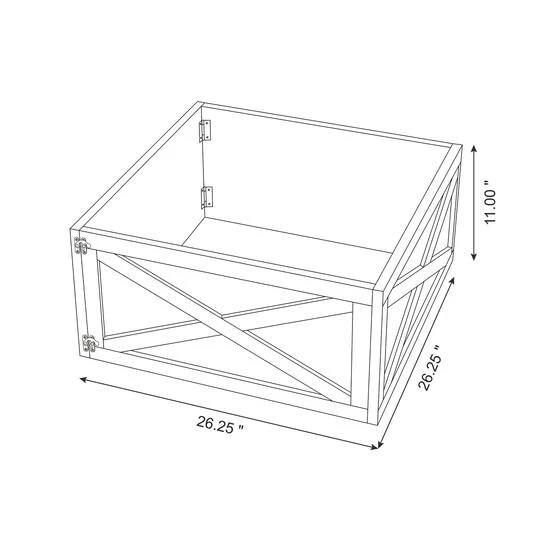 Glitzhome® Silver & Red 26" Corrugated Metal & Wooden Tree Collar 11 Glitzhome® Silver & Red 26" Corrugated Metal & Wooden Tree Collar - Image 9