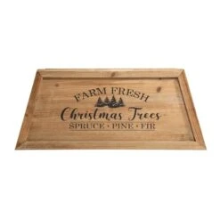 Glitzhome® Natural 26" Farm Fresh Christmas Trees Wooden Trapezoid Tree Collar 16 Glitzhome® Natural 26" Farm Fresh Christmas Trees Wooden Trapezoid Tree Collar -Holiday Glow D479570S 5