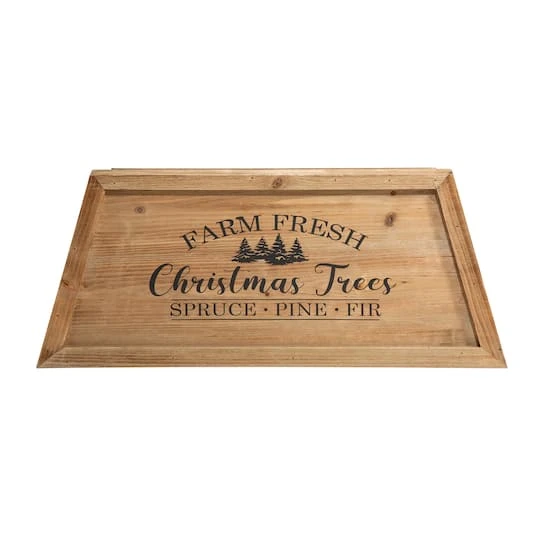 Glitzhome® Natural 26" Farm Fresh Christmas Trees Wooden Trapezoid Tree Collar 8 Glitzhome® Natural 26" Farm Fresh Christmas Trees Wooden Trapezoid Tree Collar - Image 6